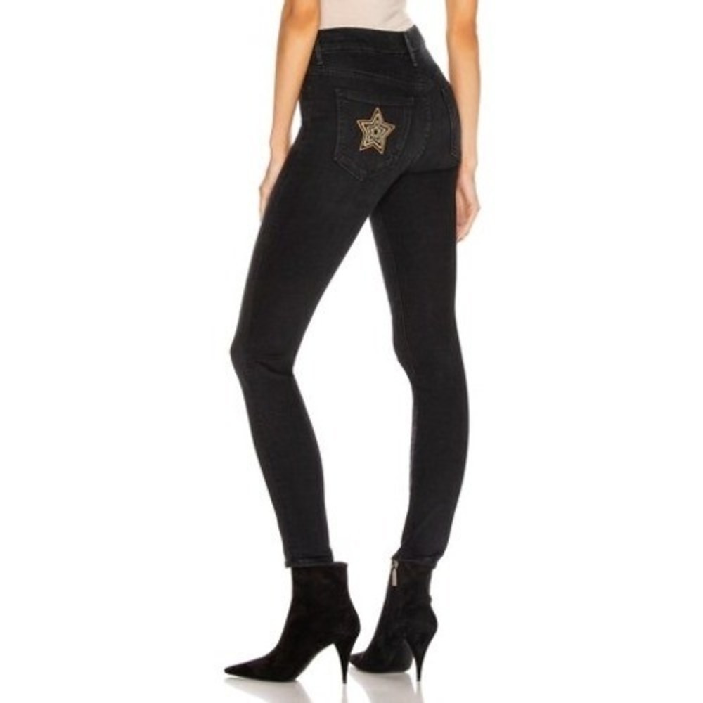 MOTHER, High Waisted Looker, Blackbird, Black Skinny Jeans, Size 28